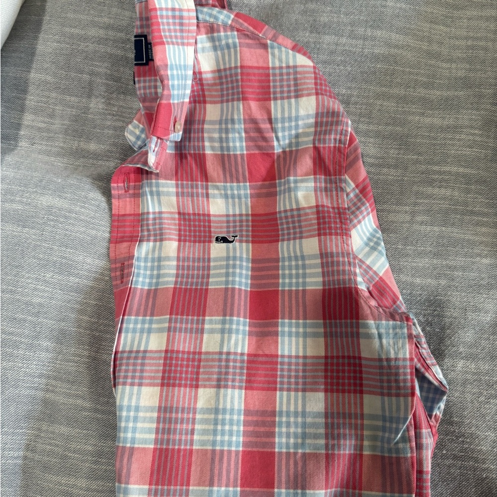 Vineyard Vines Pink and Blue Checkered Shirt